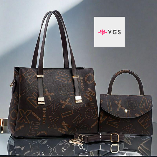 2-Piece Letter Print Tote Bag Set with Matching Crossbody Bag VGS-0H0D03