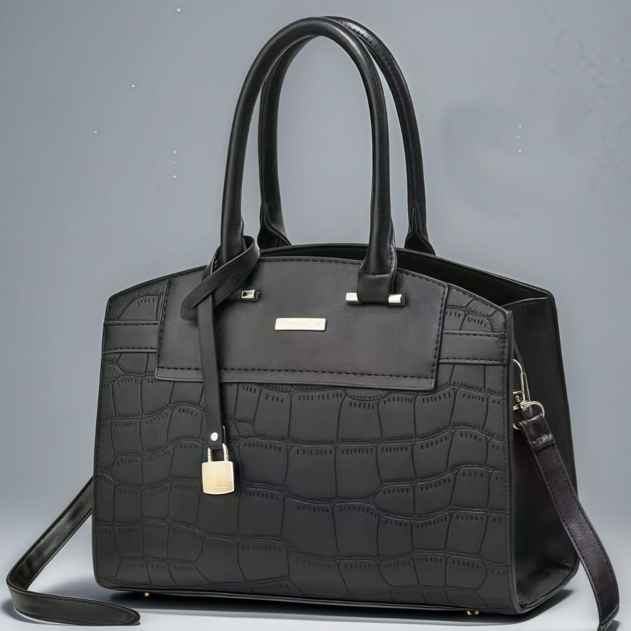 Croc-Embossed Satchel Handbag VGS- 0F0F01