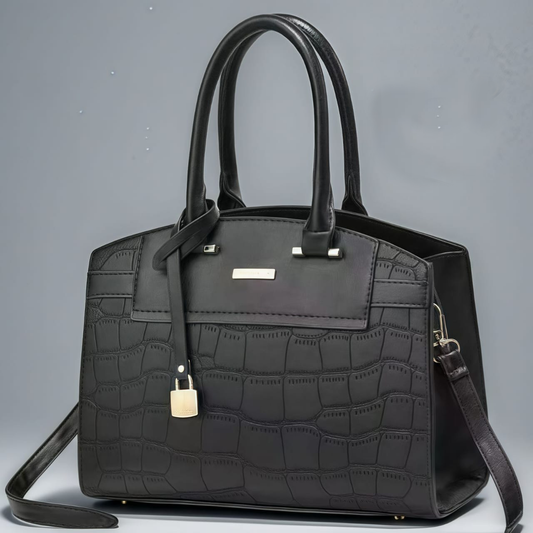 Croc-Embossed Satchel Handbag VGS- 0F0F01