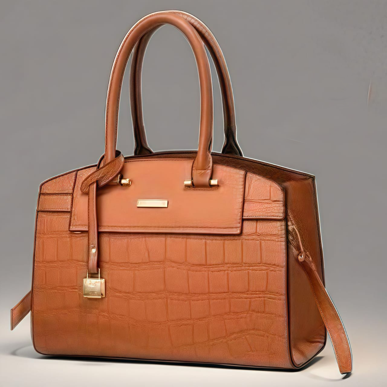 Croc-Embossed Satchel Handbag VGS- 0F0F01