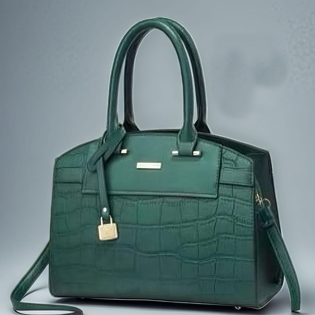 Croc-Embossed Satchel Handbag VGS- 0F0F01
