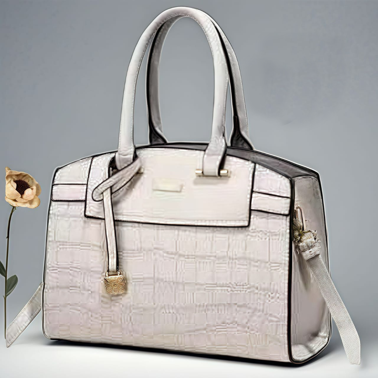 Croc-Embossed Satchel Handbag VGS- 0F0F01