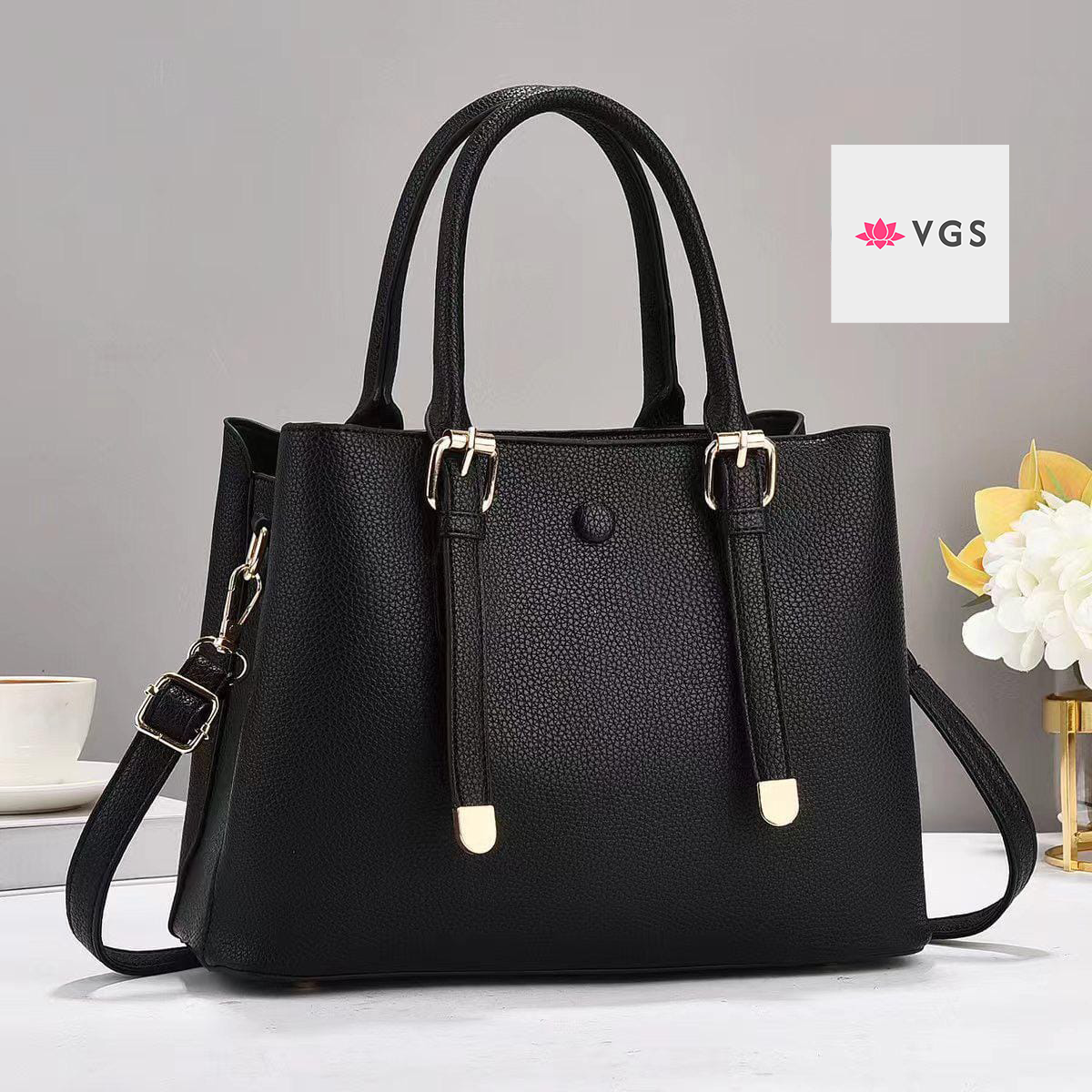 Contemporary Tote with Gold Hardware VGS-0F0F02