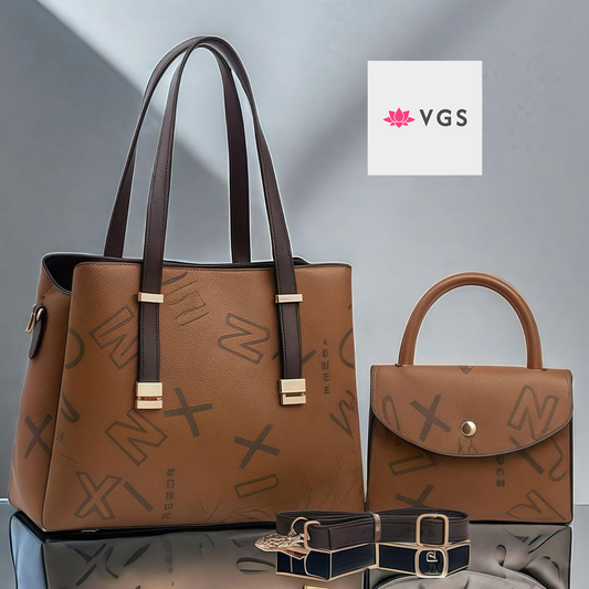 2-Piece Letter Print Tote Bag Set with Matching Crossbody Bag VGS-0H0D03