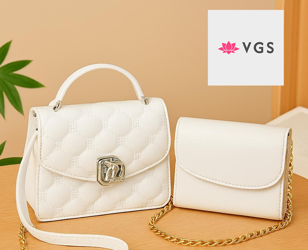 2-Piece Quilted Mini Handbag Set with Chain Crossbody Bag VGS-0H0D06