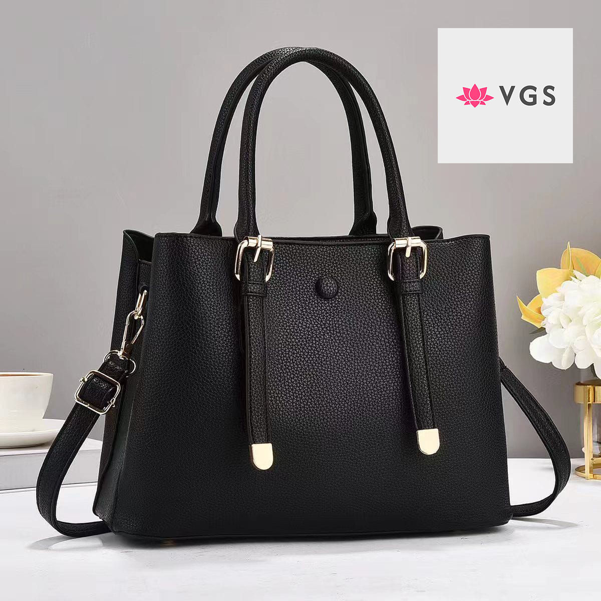 2-Piece Structured Handbag Set with Matching Wallet VGS-0H0D08