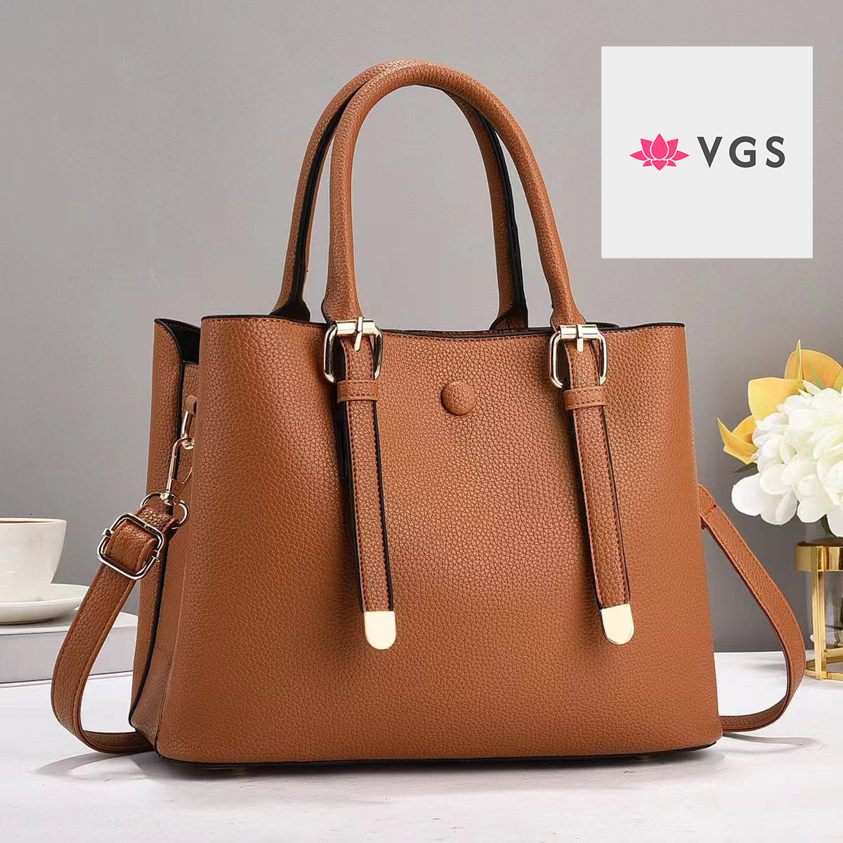 2-Piece Structured Handbag Set with Matching Wallet VGS-0H0D08