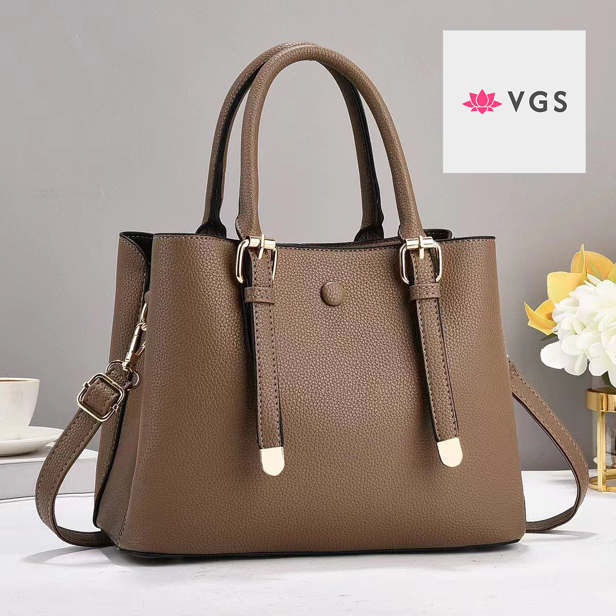 2-Piece Structured Handbag Set with Matching Wallet VGS-0H0D08