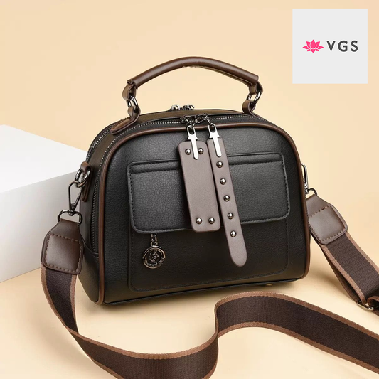 Structured Doctor Bag with Studded Leather Strap and Top Handle VGS-0H0D19