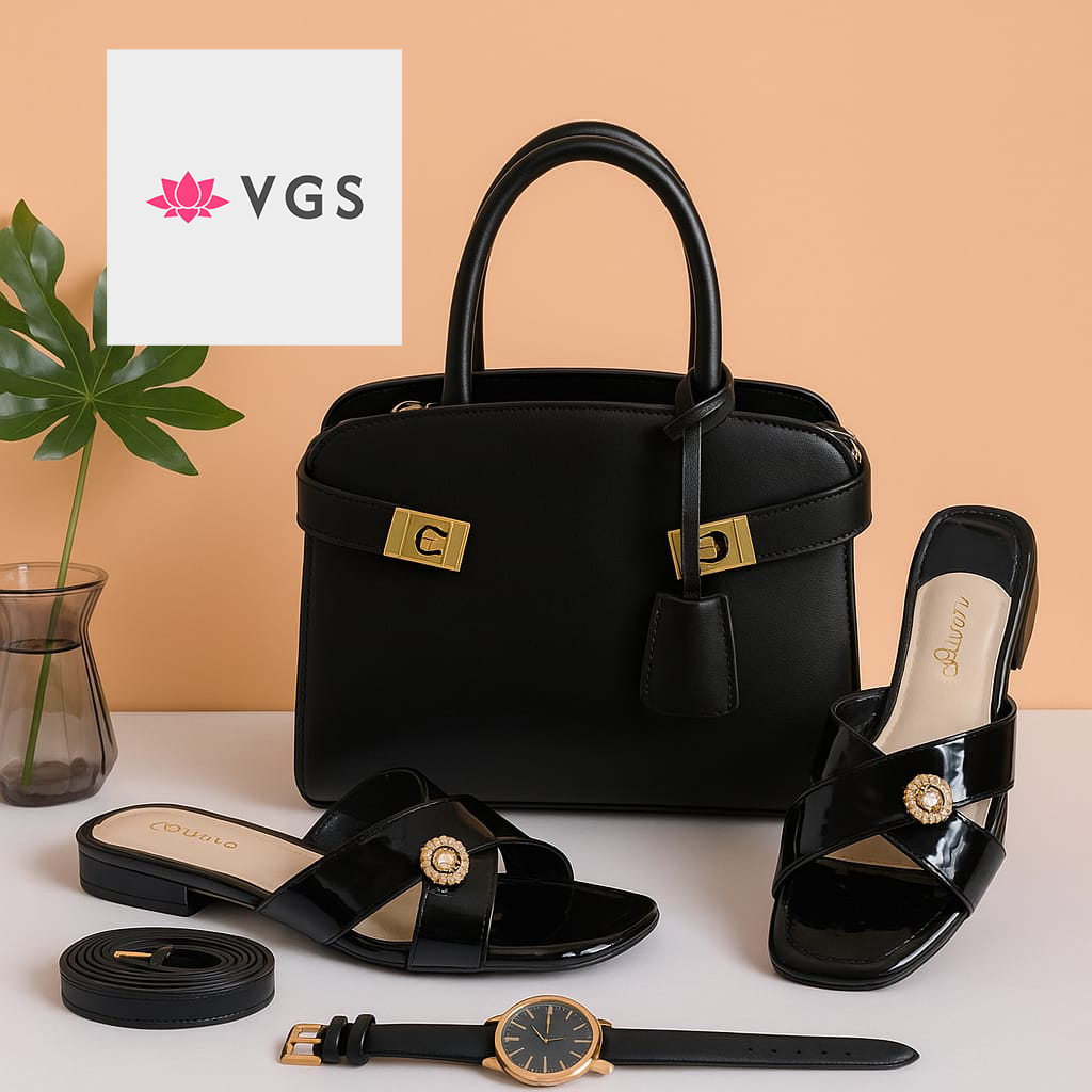 Handbag & Slide Sandals Luxury Matching Set with Accessories VGS-0D0D22