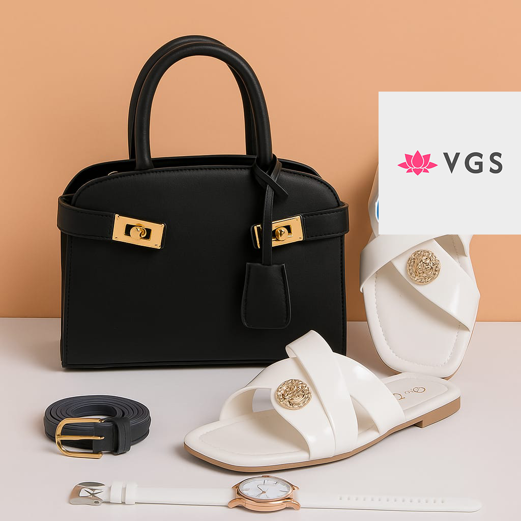 Handbag & Slide Sandals Luxury Matching Set with Accessories VGS-0D0D22