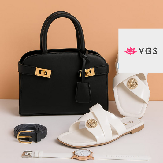 Handbag & Slide Sandals Luxury Matching Set with Accessories VGS-0D0D22