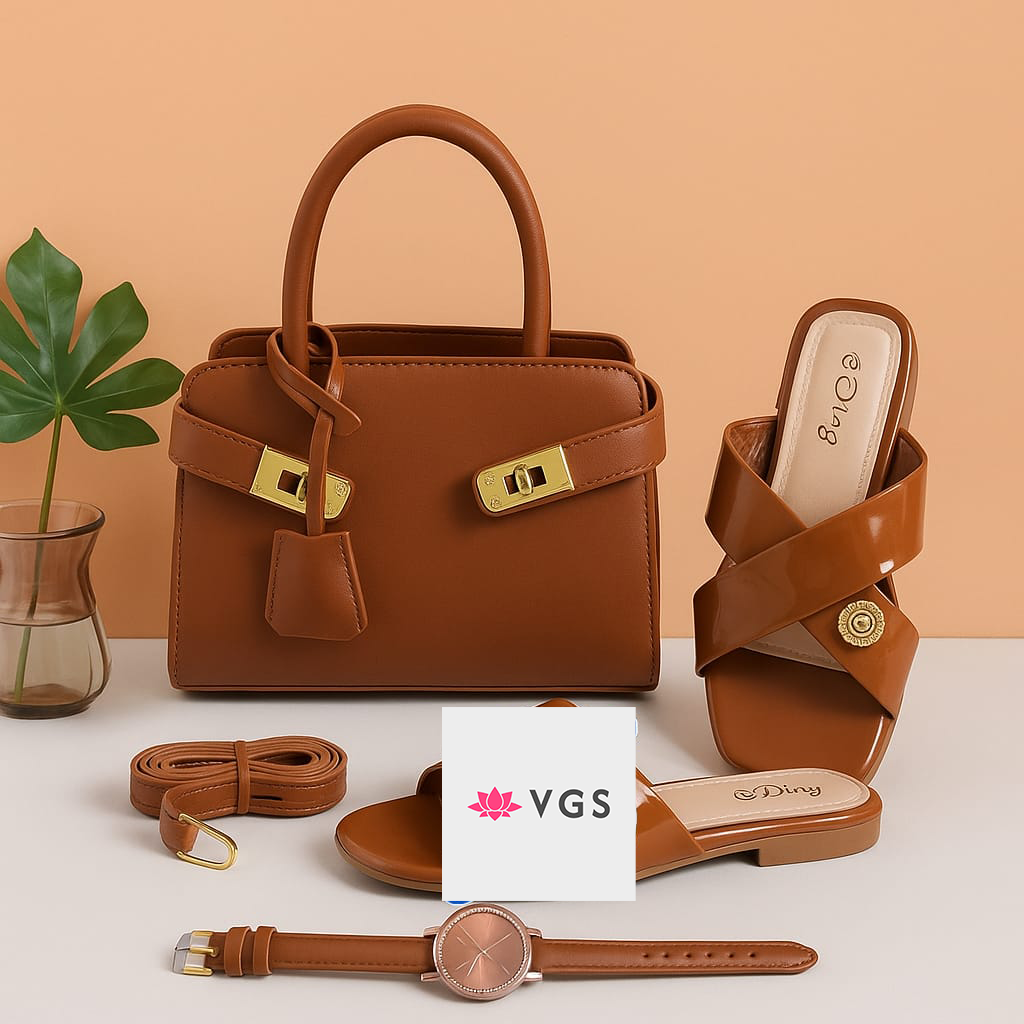 Handbag & Slide Sandals Luxury Matching Set with Accessories VGS-0D0D22