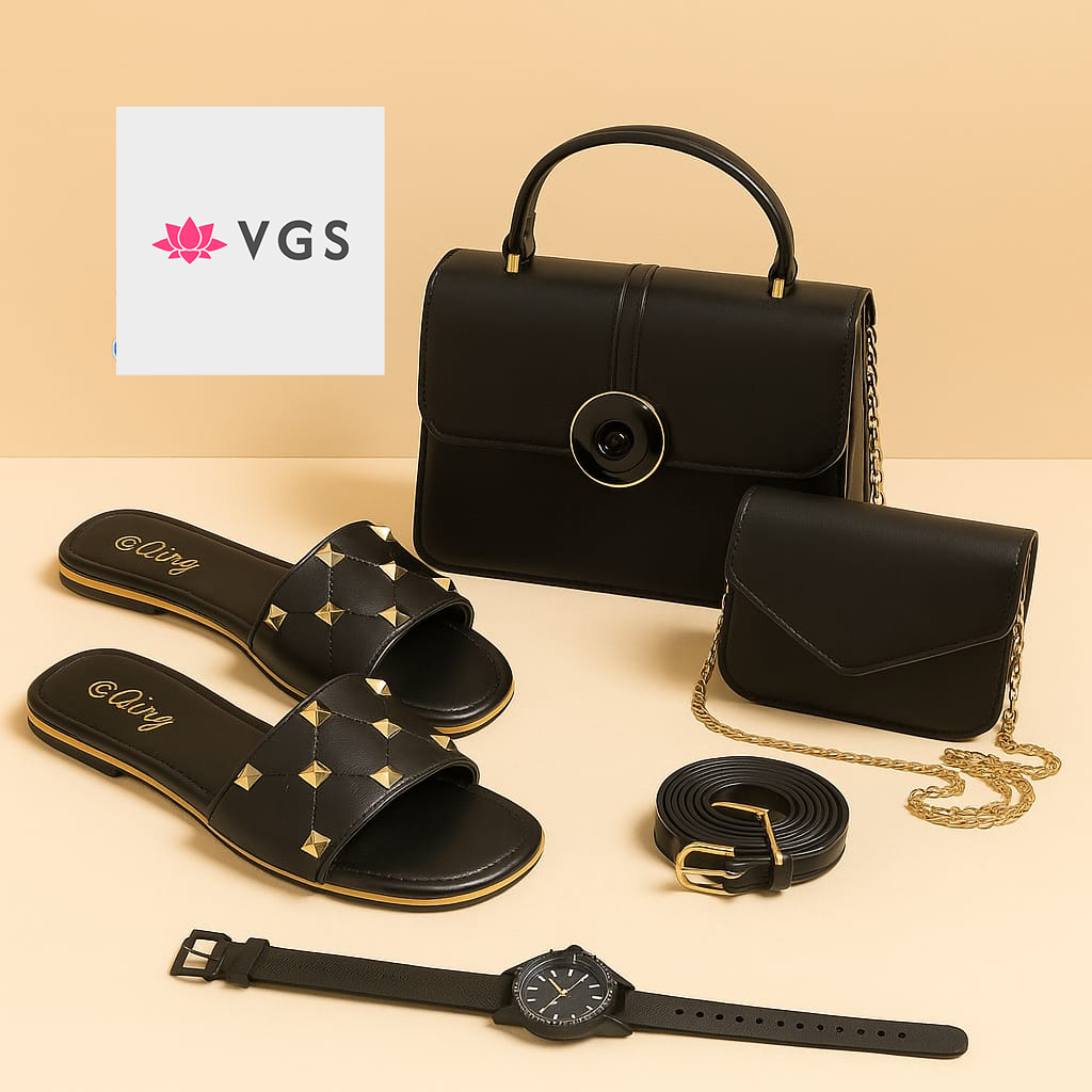 5-Piece Handbag, Shoes, Belt & Watch Set VGS-0H0D24