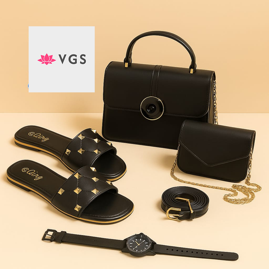 5-Piece Handbag, Shoes, Belt & Watch Set VGS-0H0D24