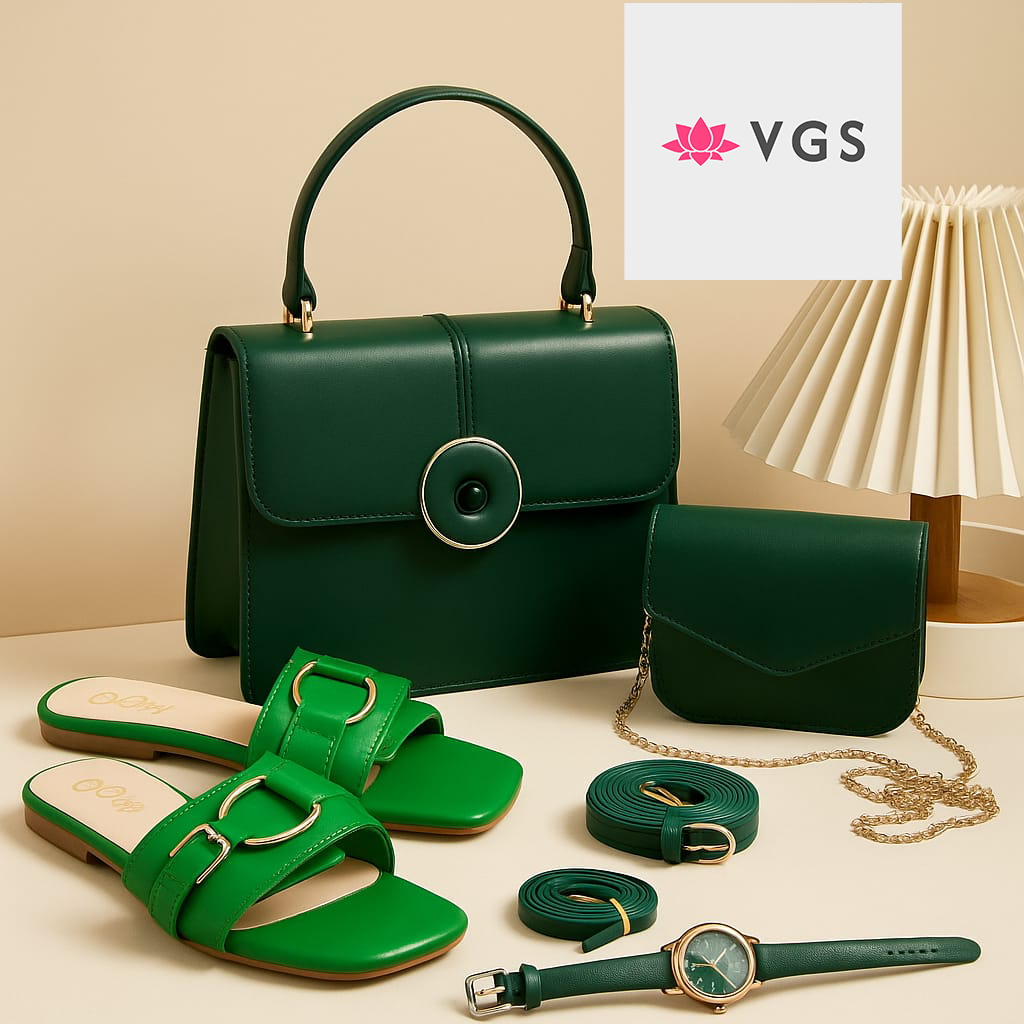 5-Piece Handbag, Shoes, Belt & Watch Set VGS-0H0D24