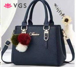Tote Handbag with Pom Pom Charm VGS-0M0F01