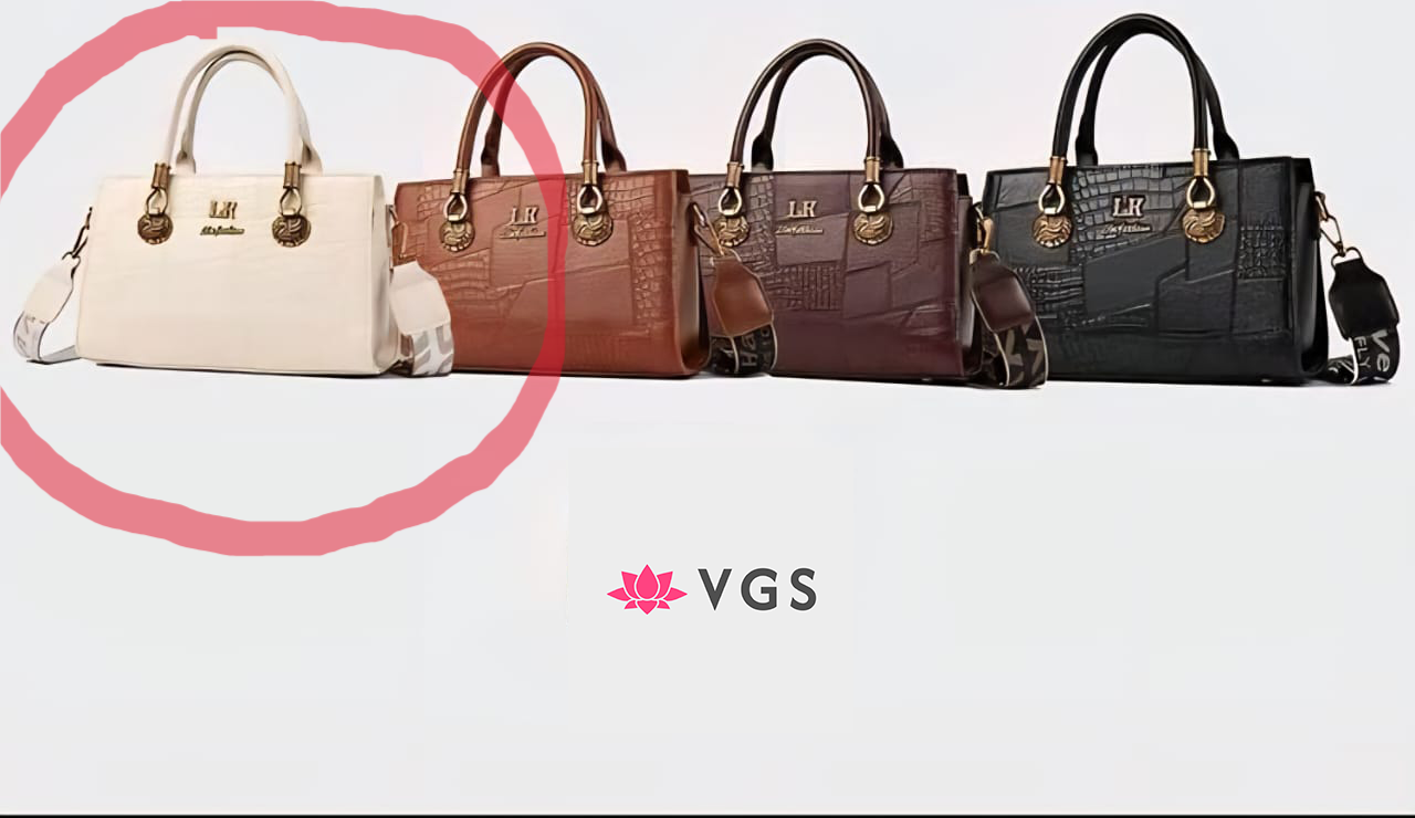 Premium Textured Tote Bag with Gold Hardware VGS-0M0F02
