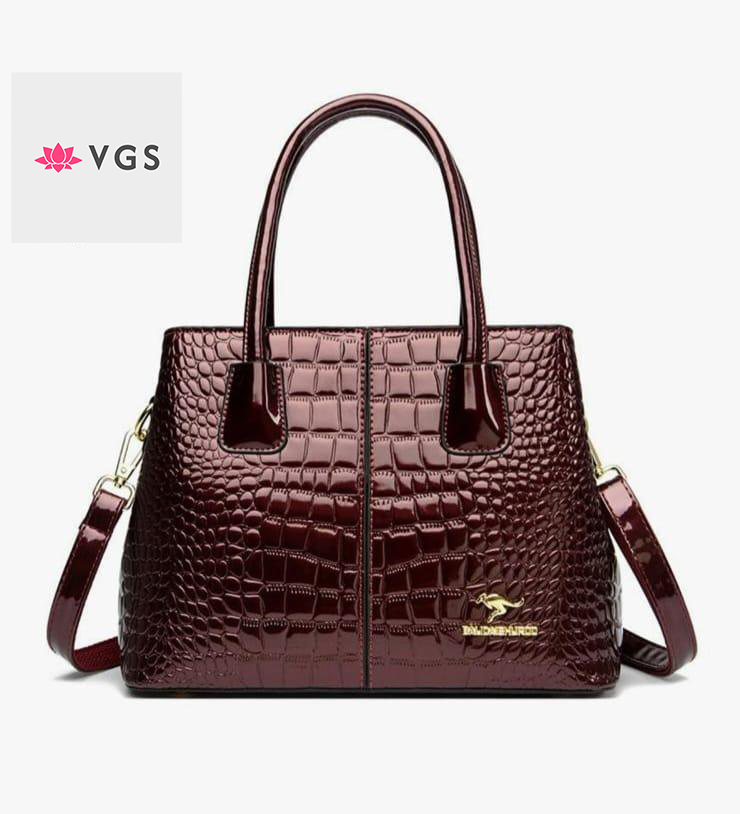 Crocodile Embossed Leather Tote Bag VGS-0S0T0Y1
