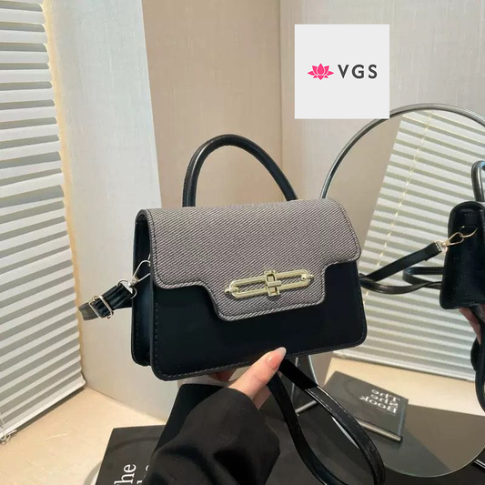 Compact Structured Crossbody Bag with Gold Hardware  VGS-0H0D15