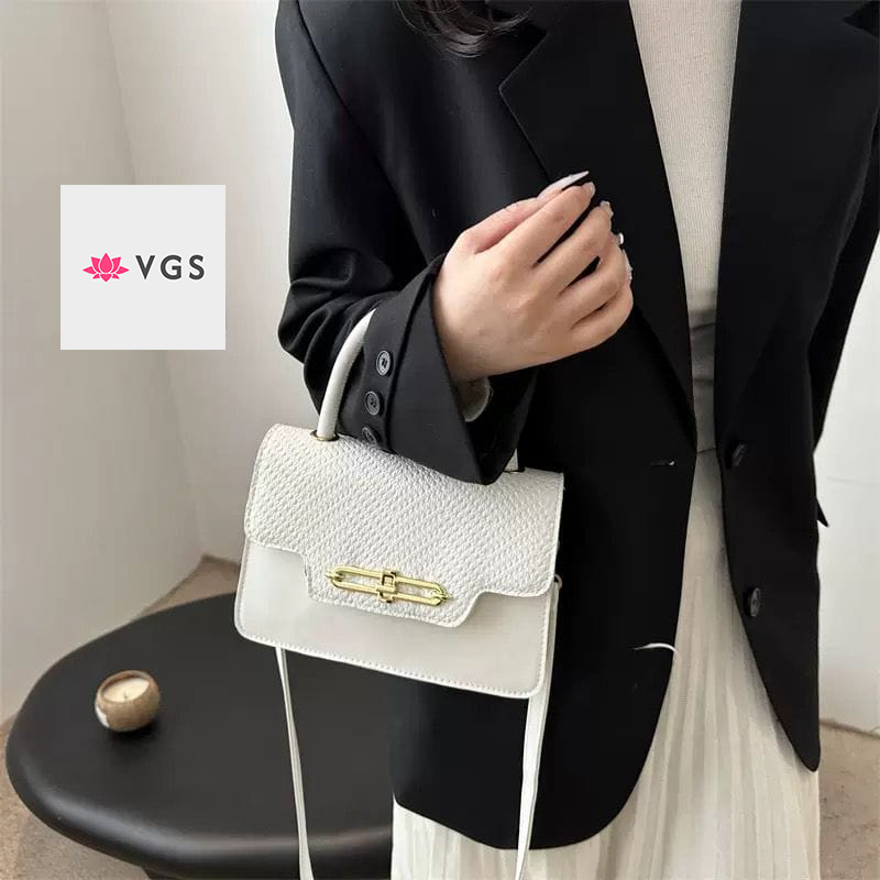 Compact Structured Crossbody Bag with Gold Hardware  VGS-0H0D15
