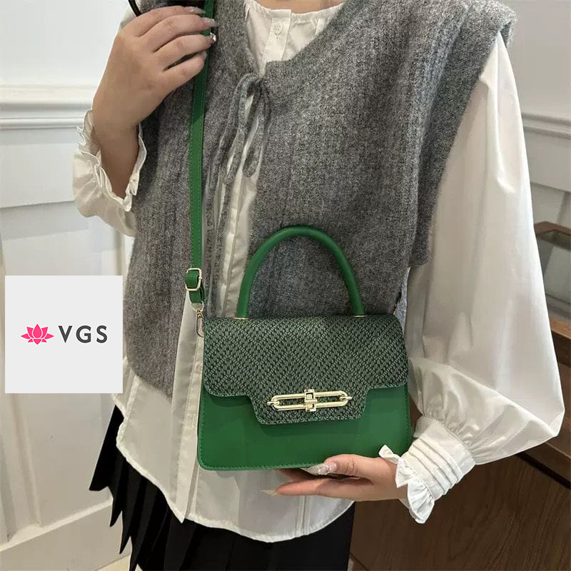 Compact Structured Crossbody Bag with Gold Hardware  VGS-0H0D15